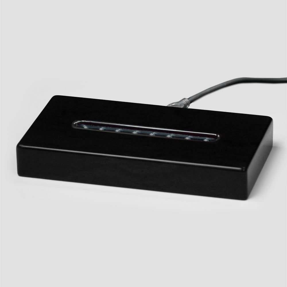 Black Piano Finish Lighted Rectangle Base 6-1/2" - Crystal D