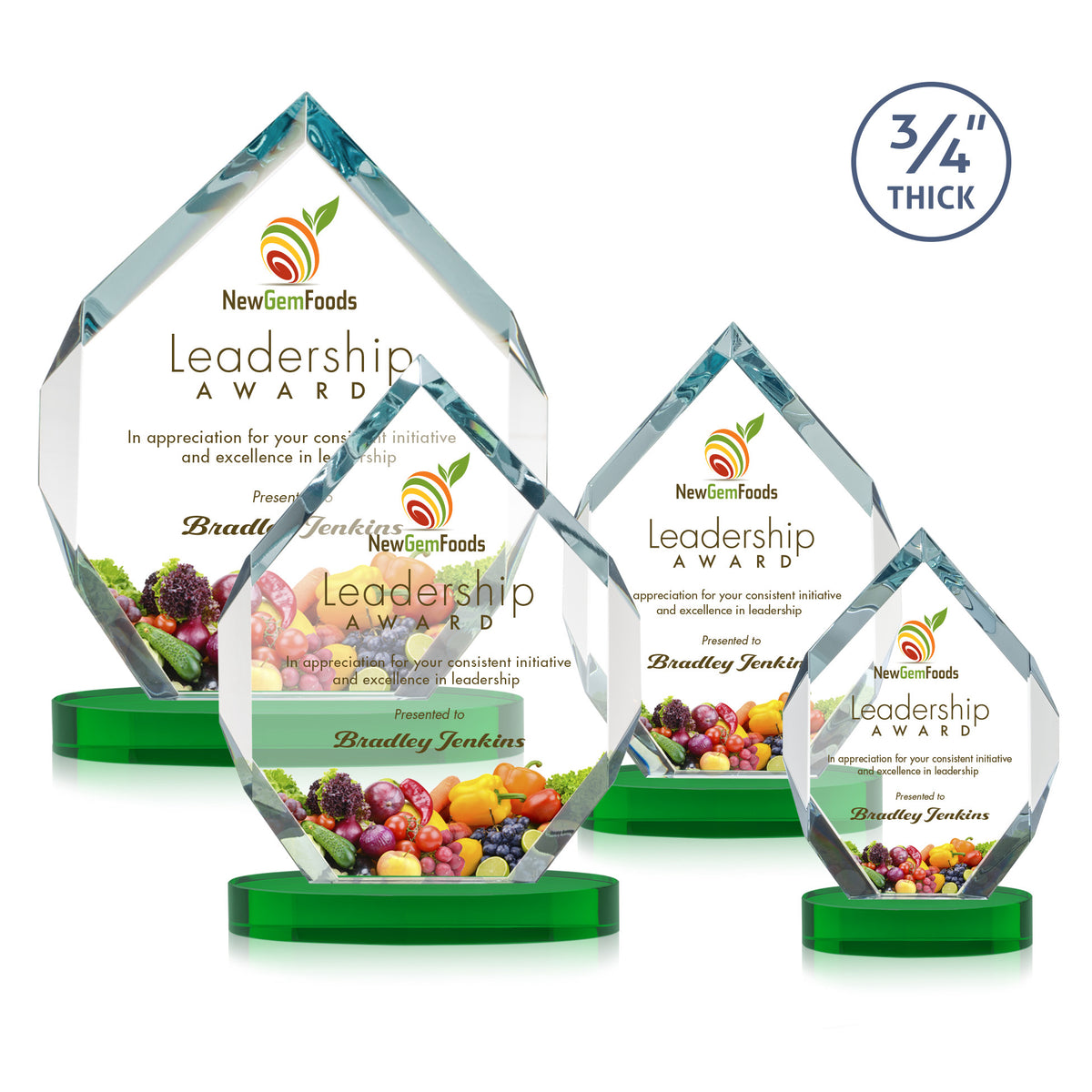 Royal Diamond  VividPrint™ Award on Alberton Base - Green