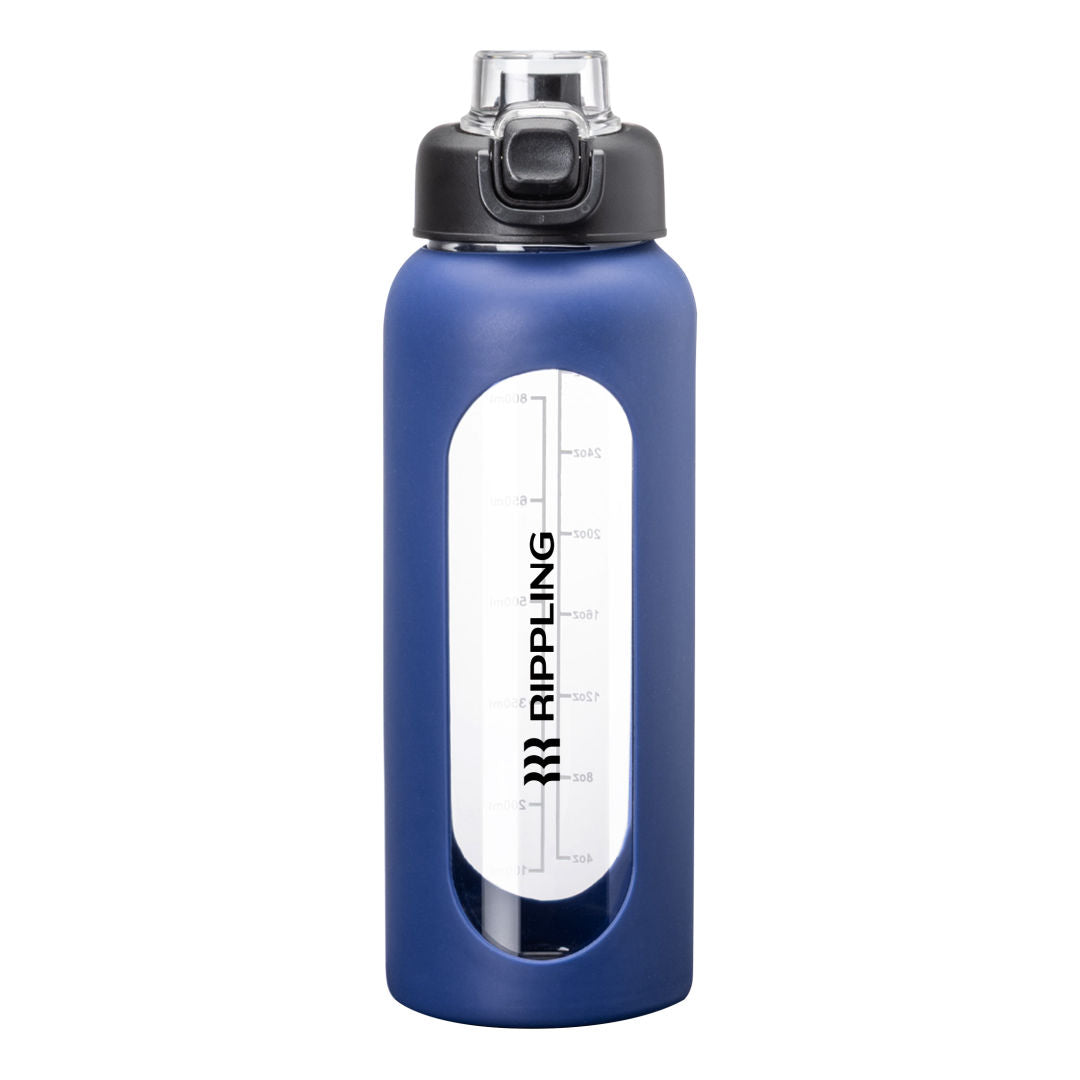 Glacia Glass Water Bottle — Blue — D055-BL