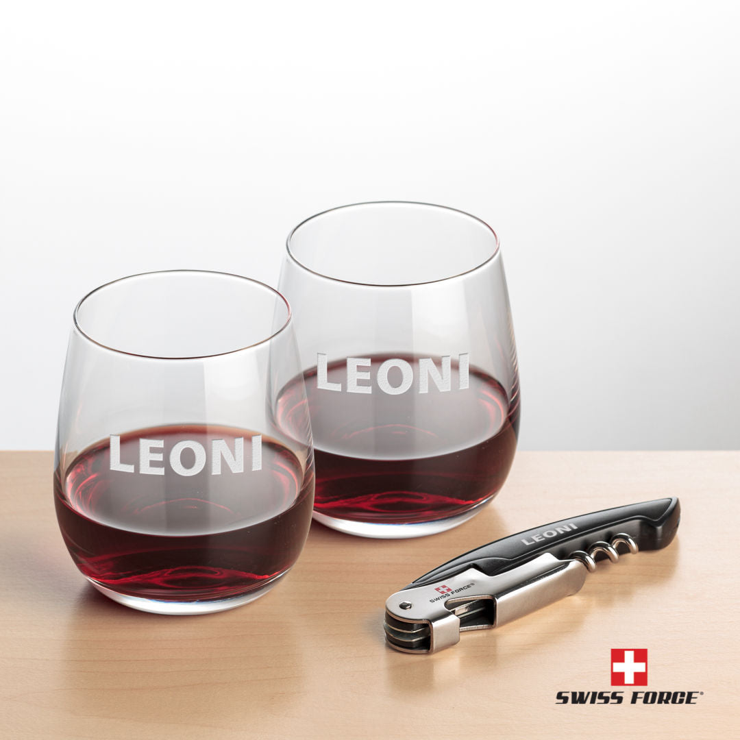 Swiss Force® Opener & Crestview Stemless Wine