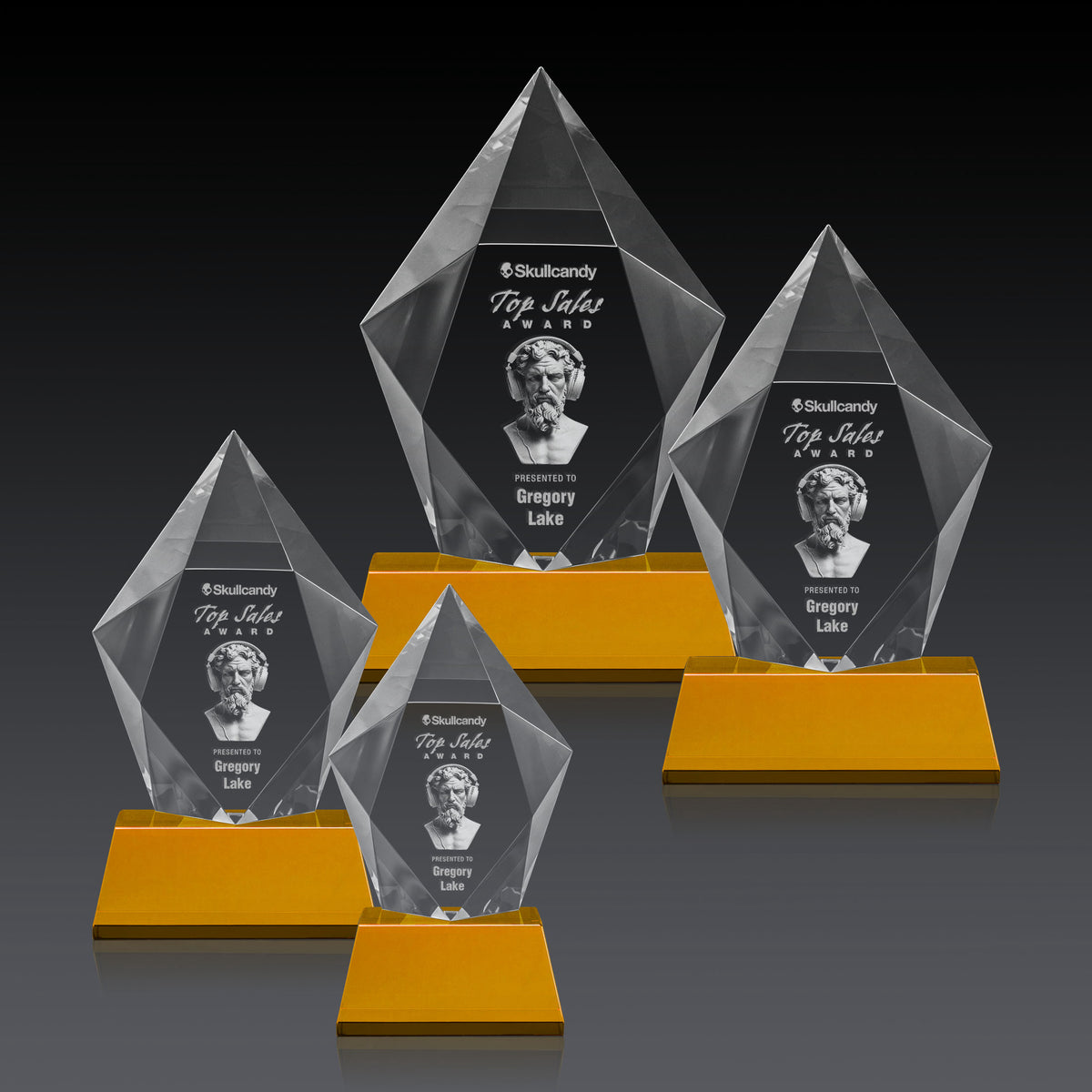 Devron 3D Award on Base - Amber