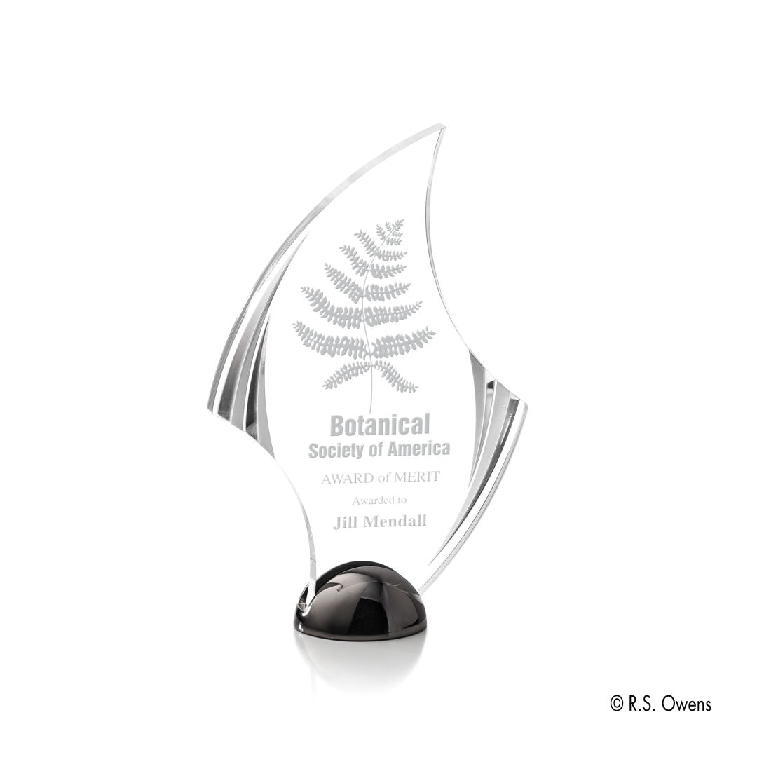 Flourish Hemisphere Award - Laser Engraved