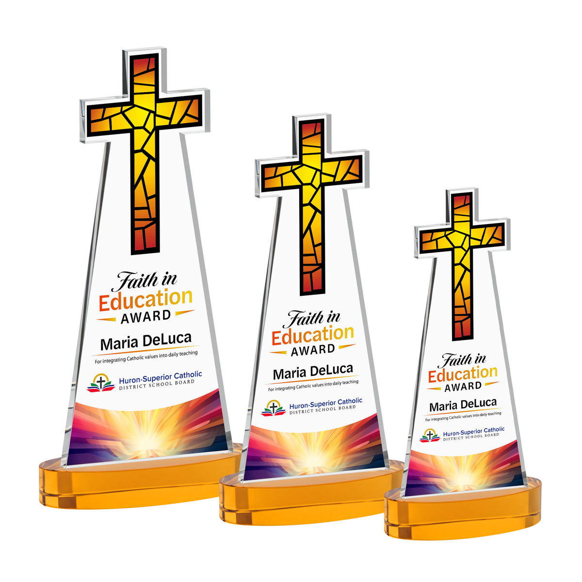 Cross VividPrint™ Award on Alberton Base - Amber