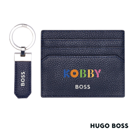 Hugo Boss® Classic Grained Key Ring & Card Holder Set