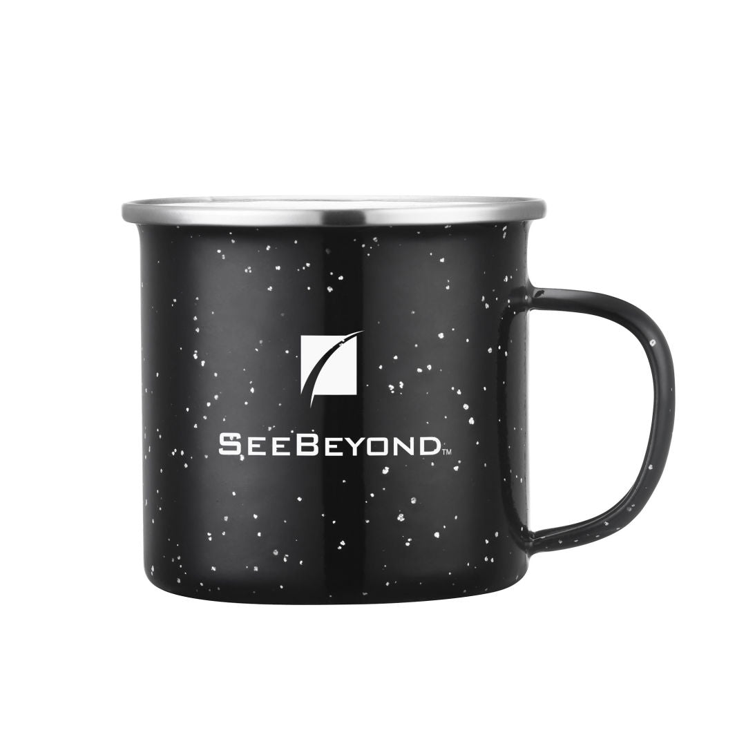 Klimt Enamel Speckeled Mug - 16oz — Black — D847-BK