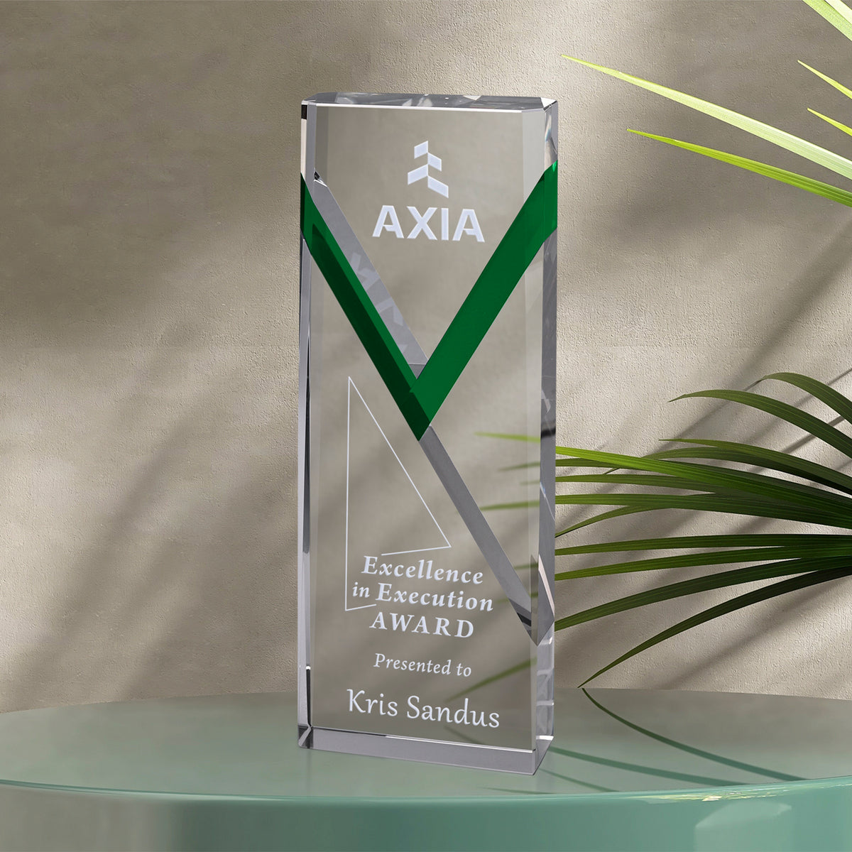 Celebrate Green Award 8-1/4" - Crystal D