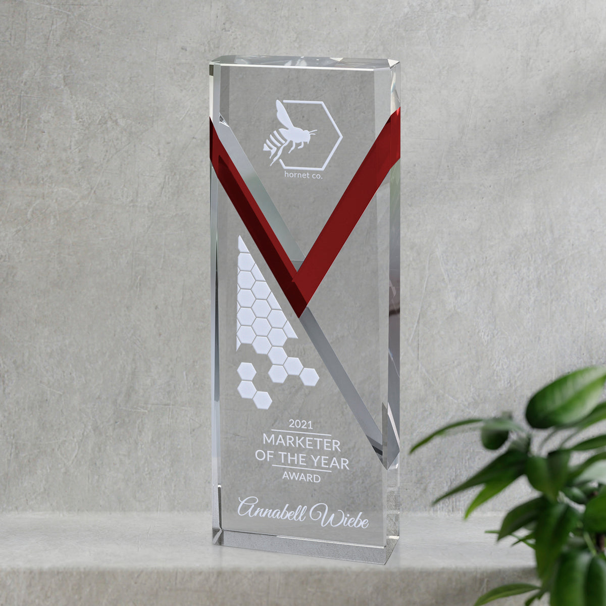 Celebrate Red Award 8-1/4" - Crystal D