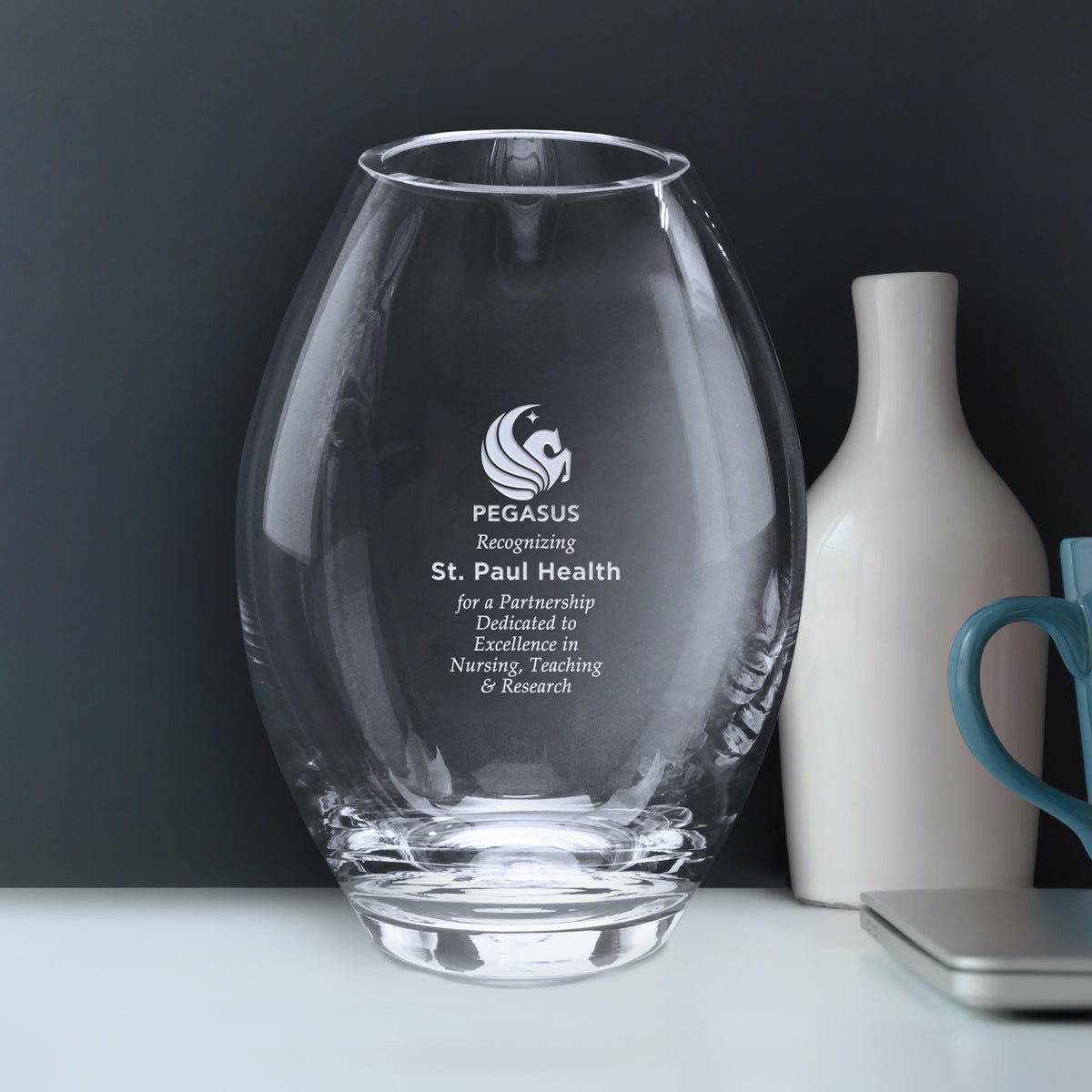 Clear Barrel Vase 8" - Crystal D
