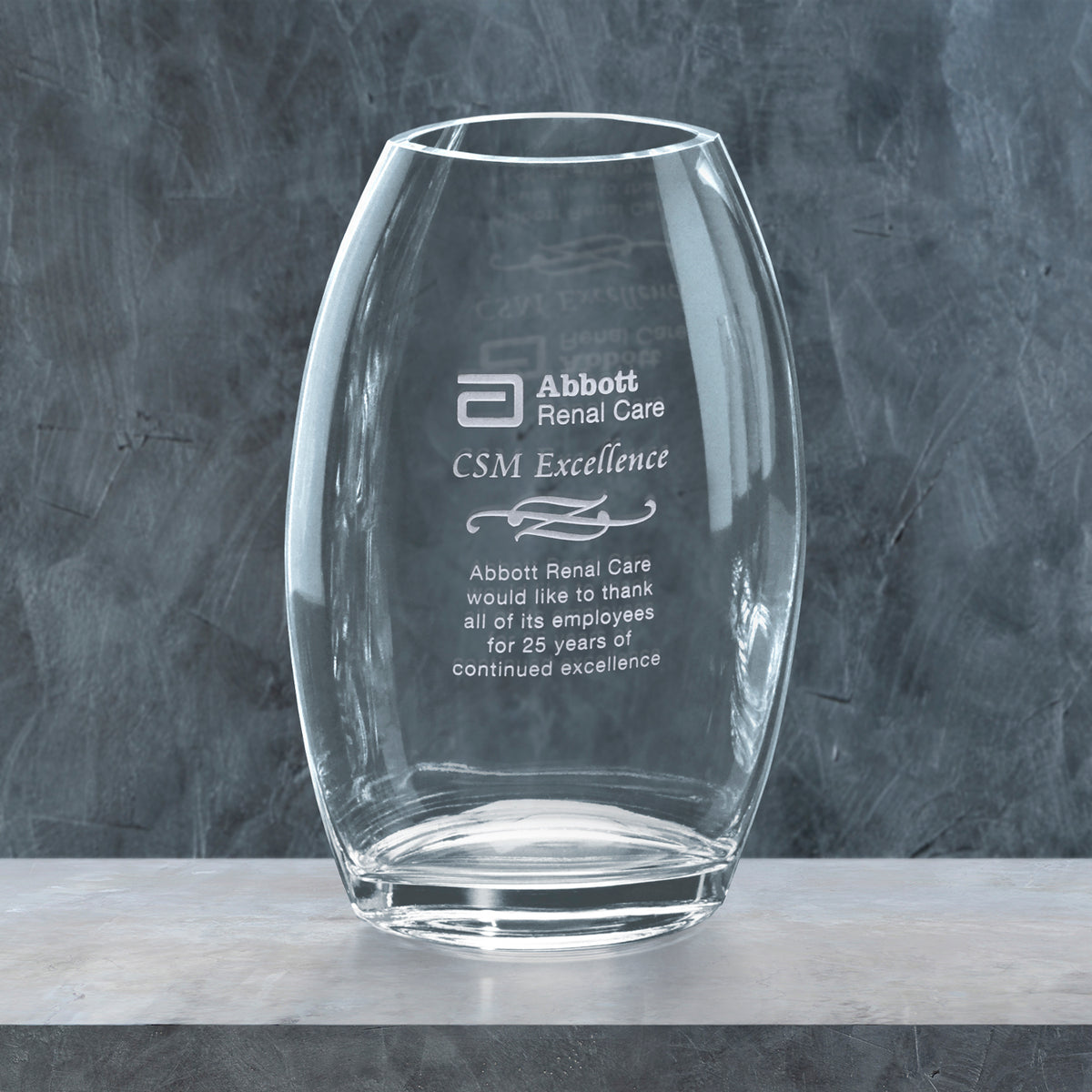 Clear Oval Vase 10-1/2" - Crystal D