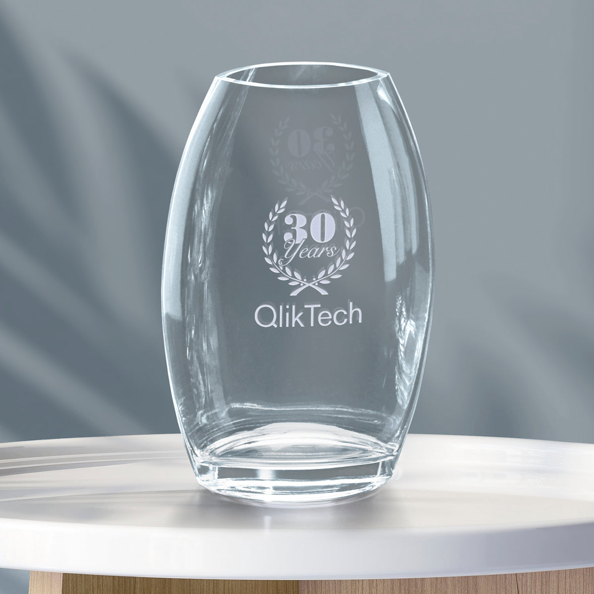 Clear Oval Vase 12" - Crystal D