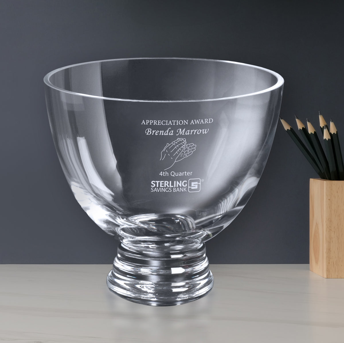 Clear Pedestal Bowl 8-1/2" Dia. - Crystal D