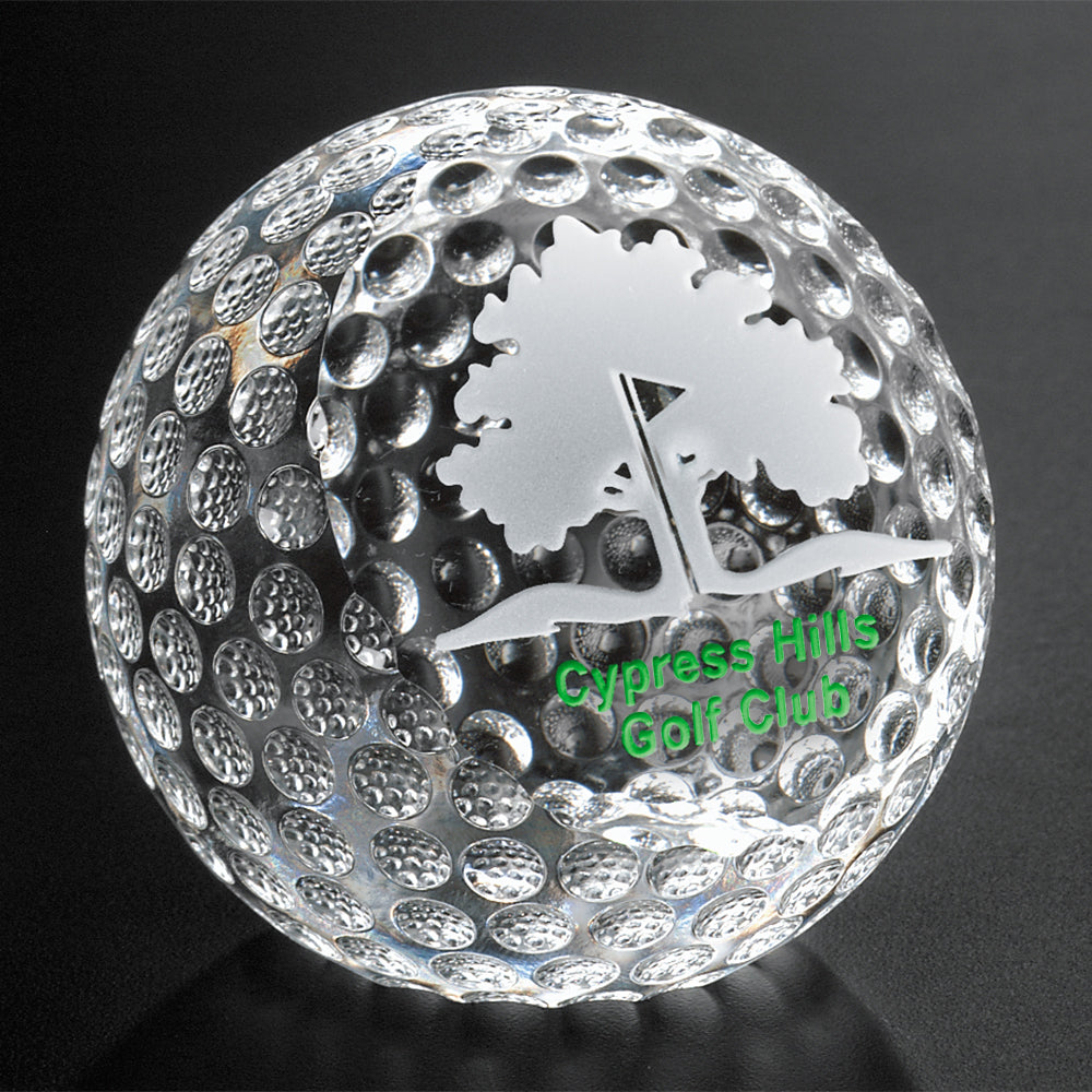 Clipped Golf Ball 2-3/8" Dia. - Crystal D