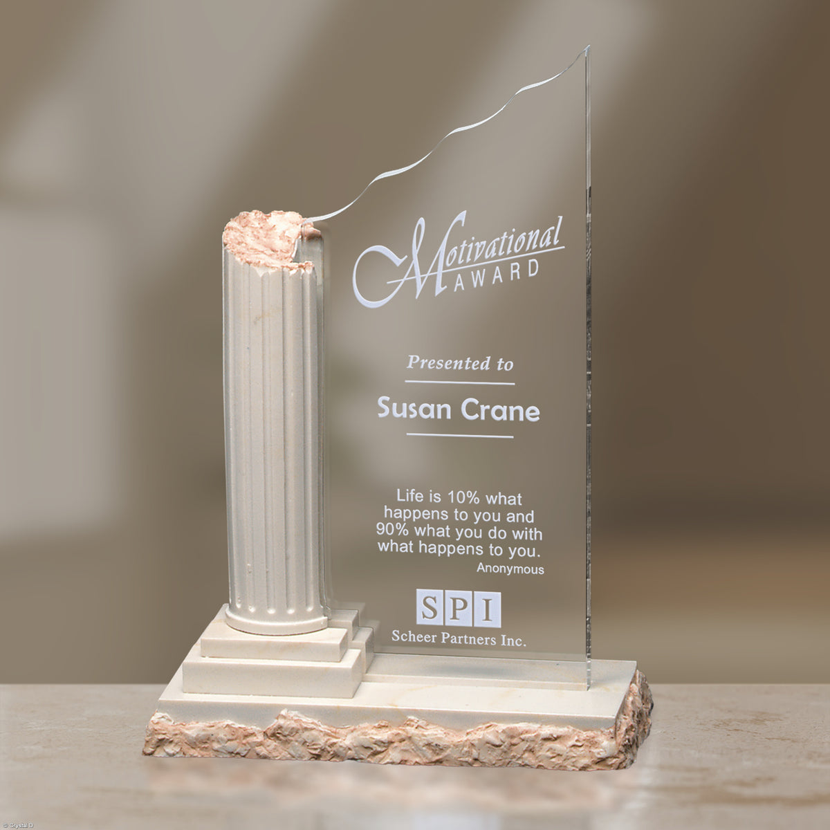 Corinthian Column 9-1/2" - Crystal D