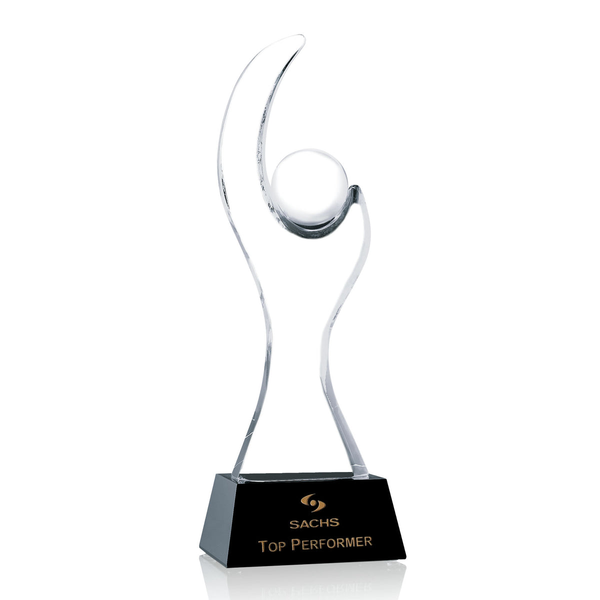 Prescott Clear and Black Optical Crystal Award