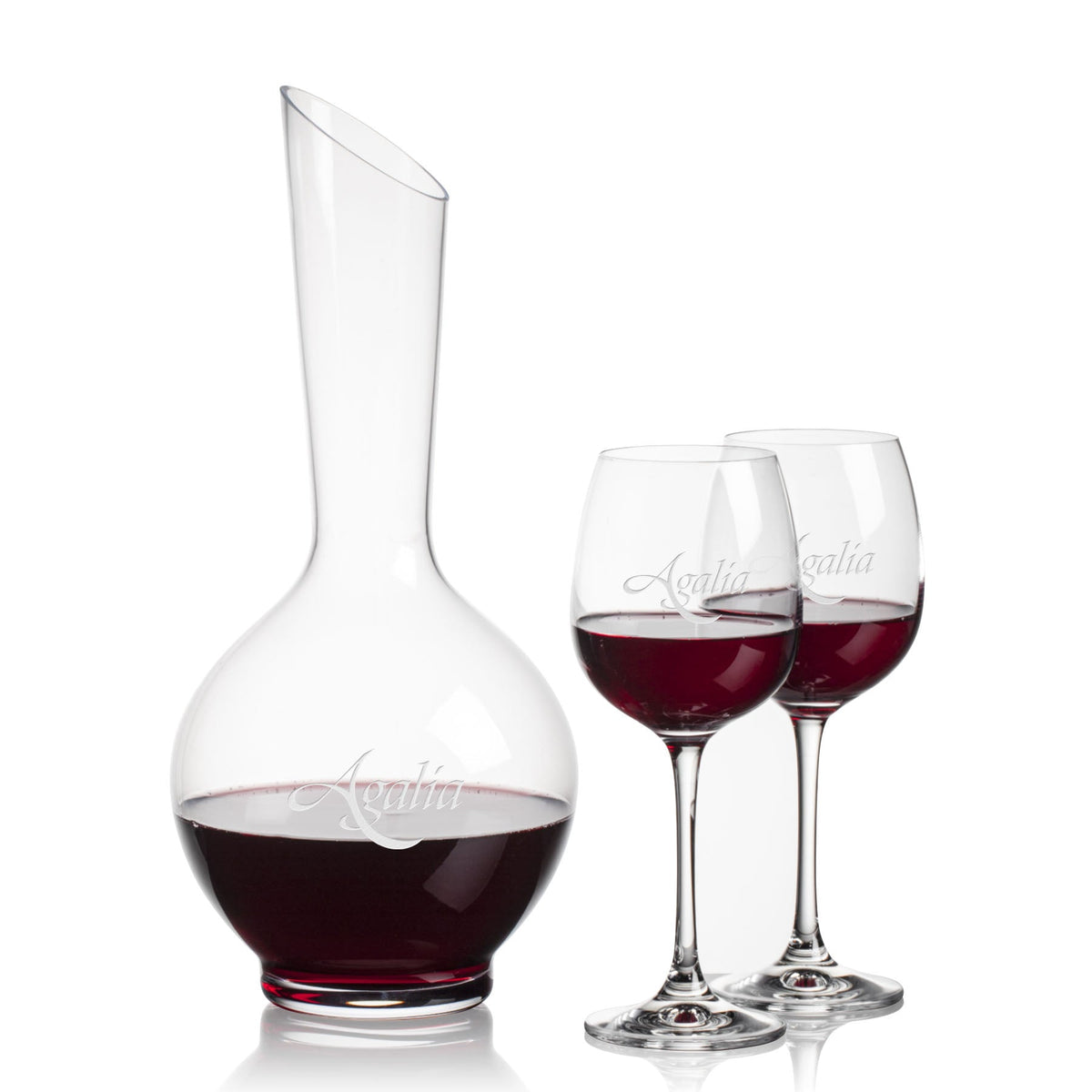 Sanguine Carafe & Danforth Wine — Deep Etch example; representative set photo