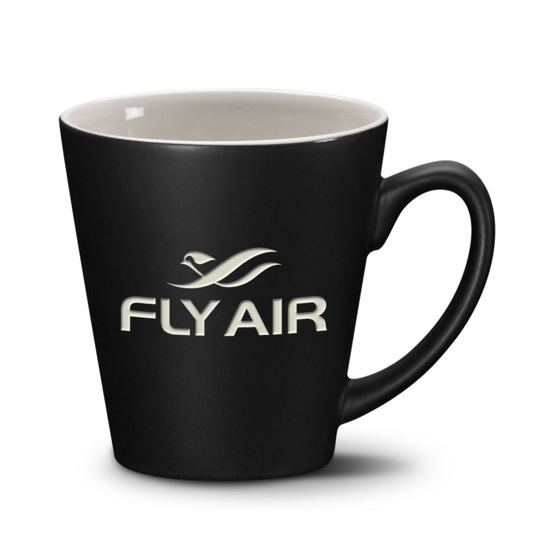 Sorrento 2-Tone Mug - 12oz — Matte Black/White — MUG4011-BK