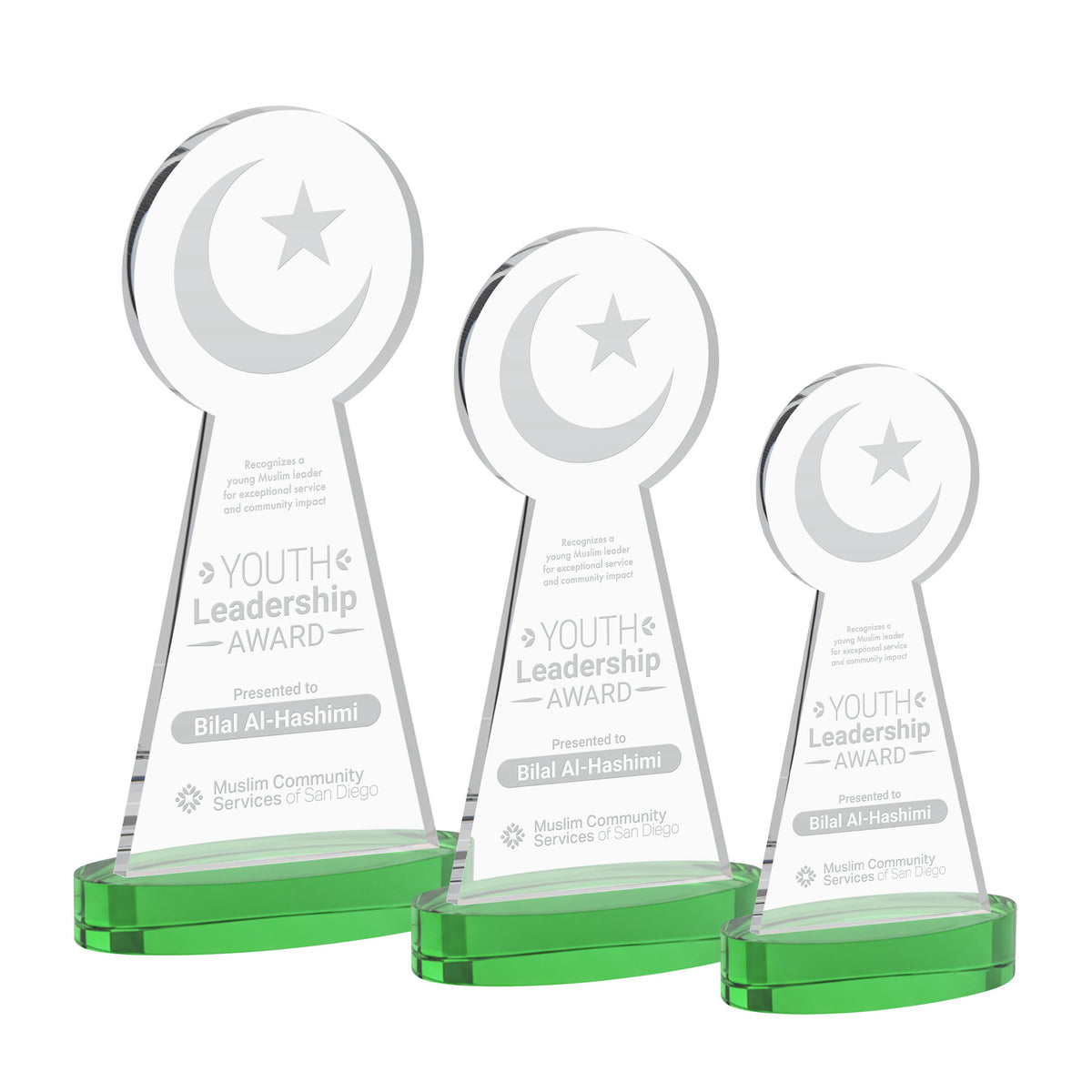 Crescent & Star Award on Alberton Base - Green