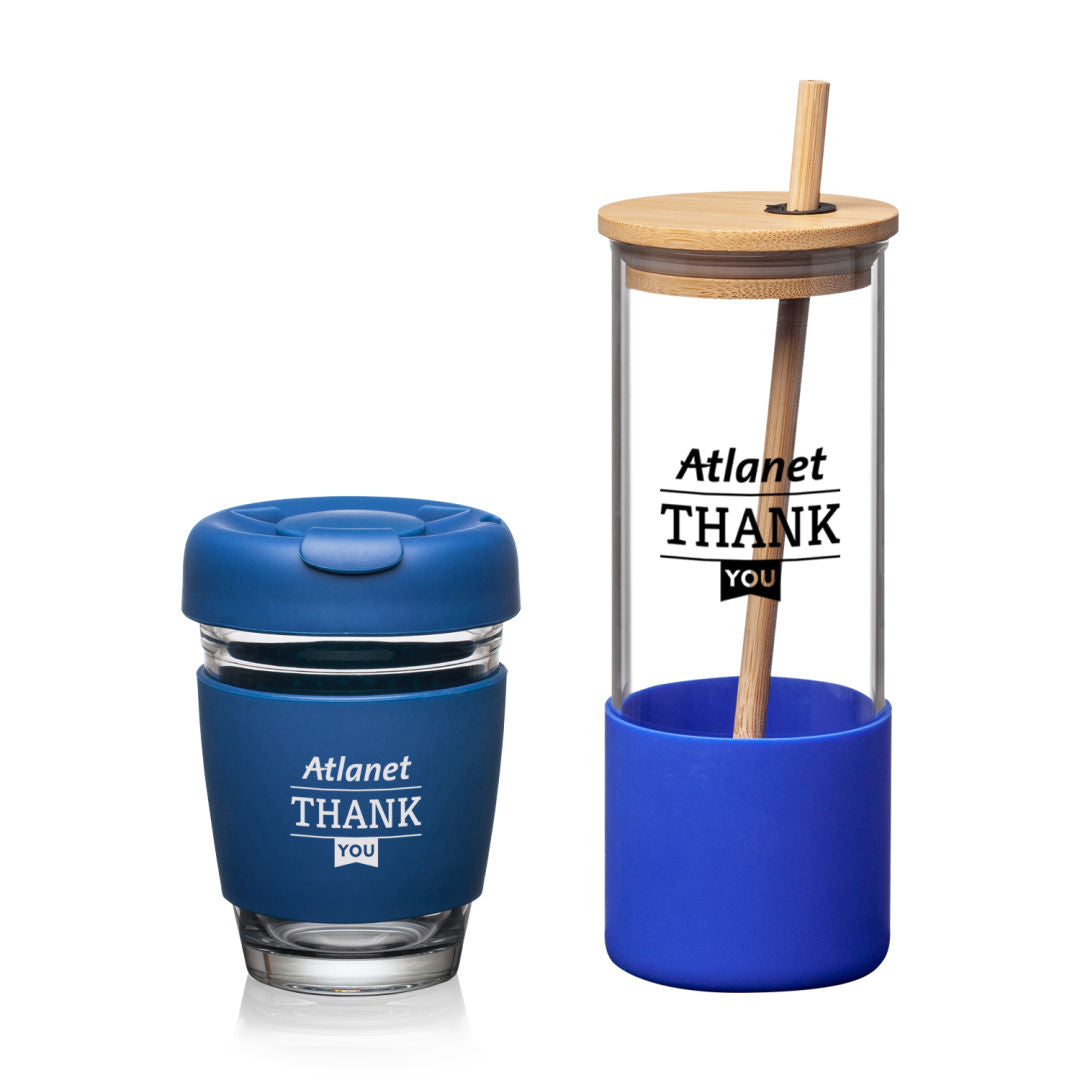 Shantiro Borosilicate Tumbler Set — Blue — G139-058-BL