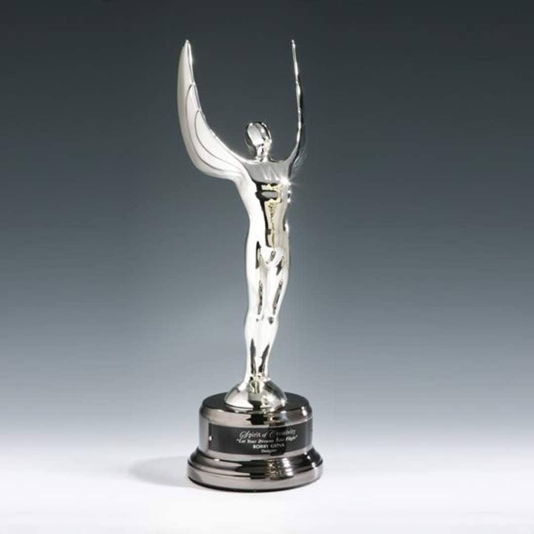 Winged Achievement Award on Black Nickel