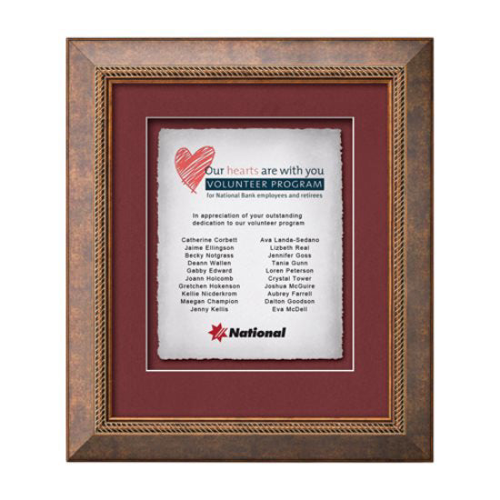 Lazio Artisan Paper Certificate Framed Award
