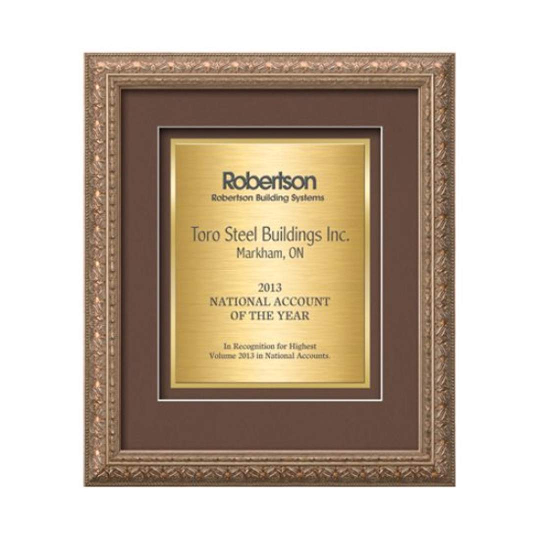 Romagna Certificate TexEtch Framed Award