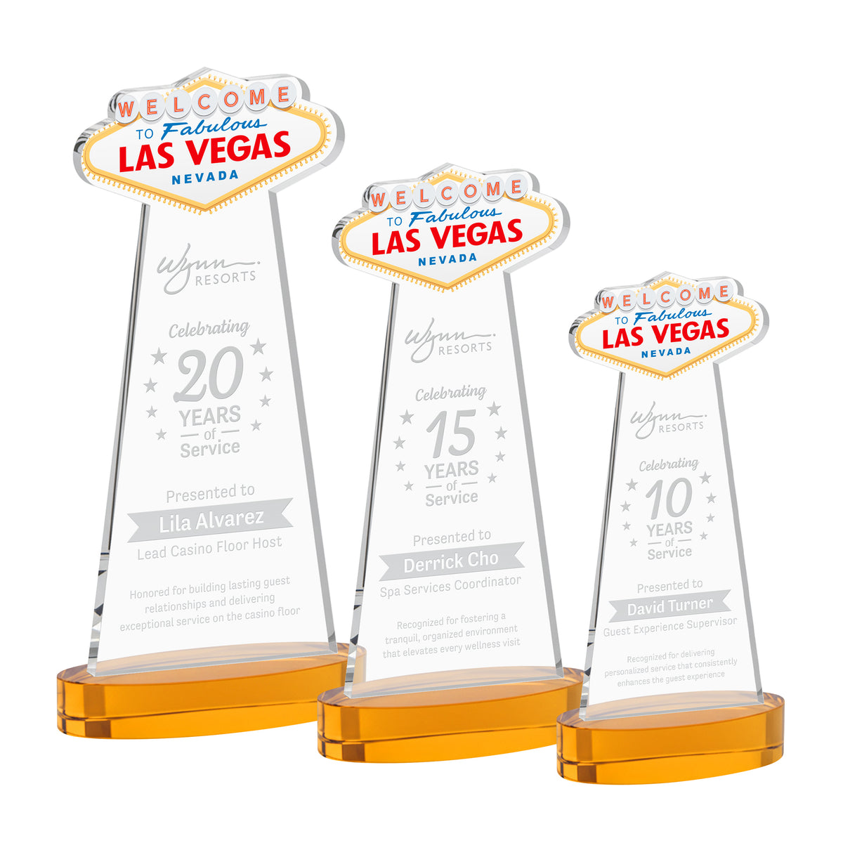 Las Vegas Award on Alberton Base - Amber