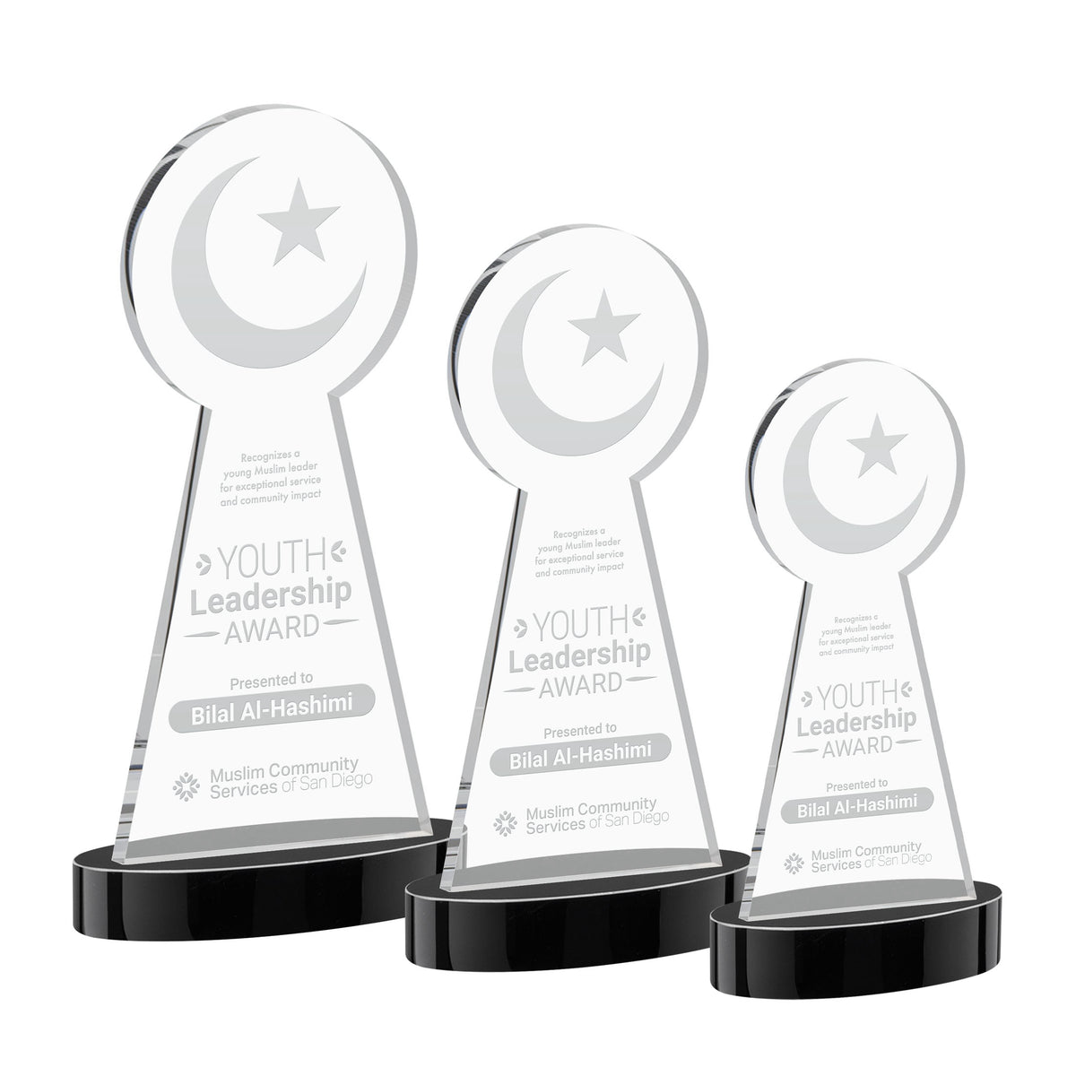 Crescent & Star Award on Alberton Base - Black