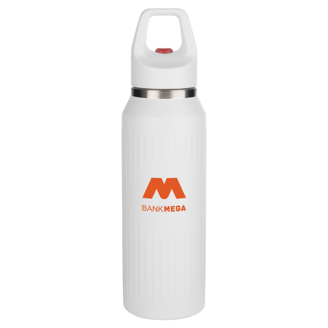 Digory Textured Sports Bottle w/Push Lock Button - 17oz — White — D820-WH