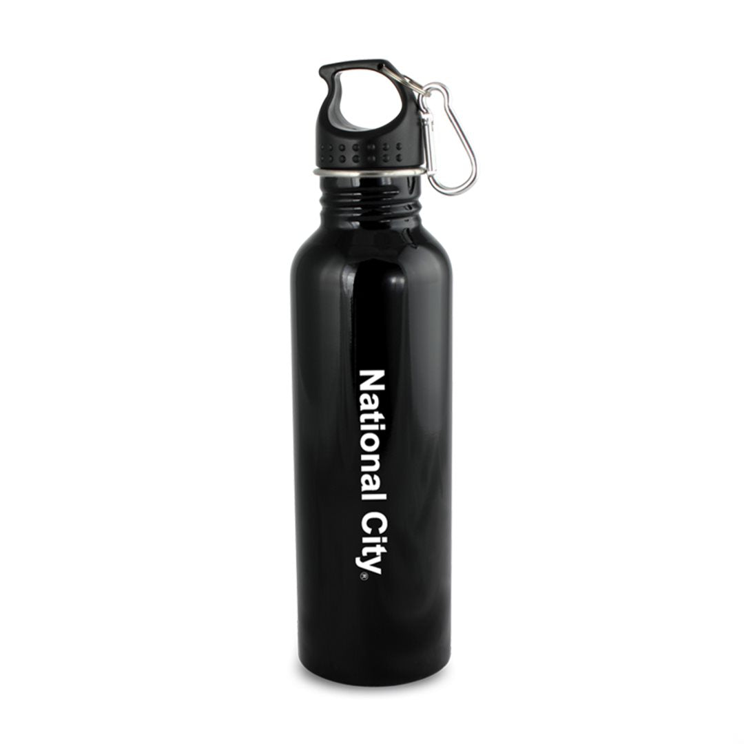 Wide Mouth Flair Bottle with Carabiner - 25oz — Black — D752BK
