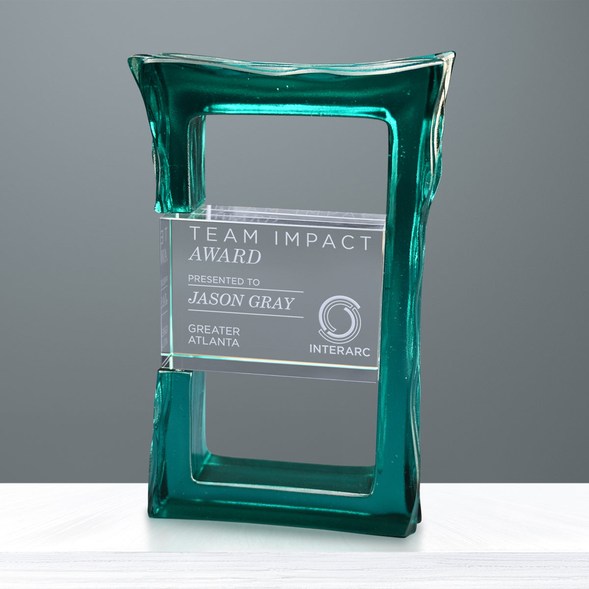 Delta Teal Award 7-1/4" - Crystal D