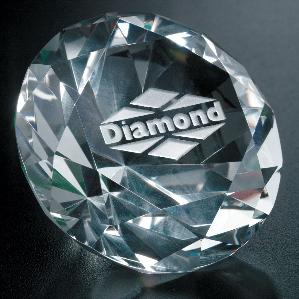 Diamond Paperweight 3-1/4" Dia. - Crystal D