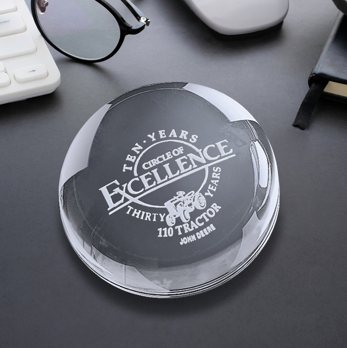Dome Paperweight 3-1/2" Dia. - Crystal D