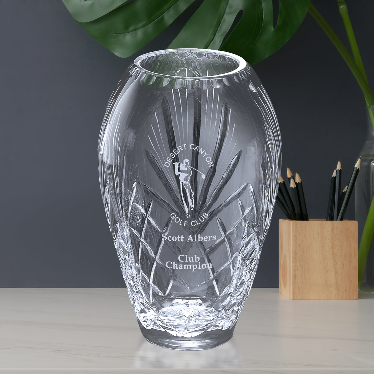 Durham Barrel Vase 10" - Crystal D