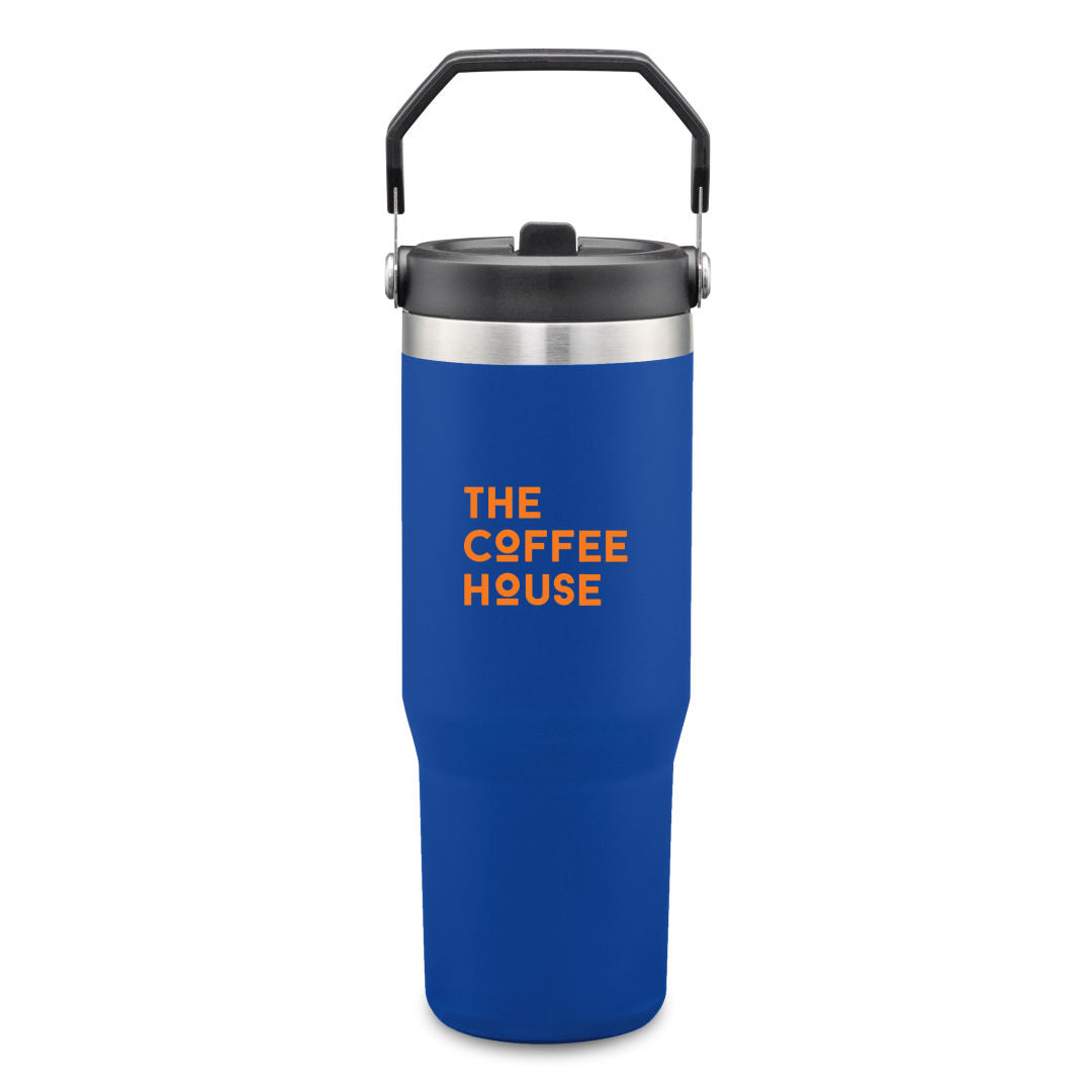 Revive SS Travel Mug w/Handle & Straw - 30oz — Royal Blue — D992-RB