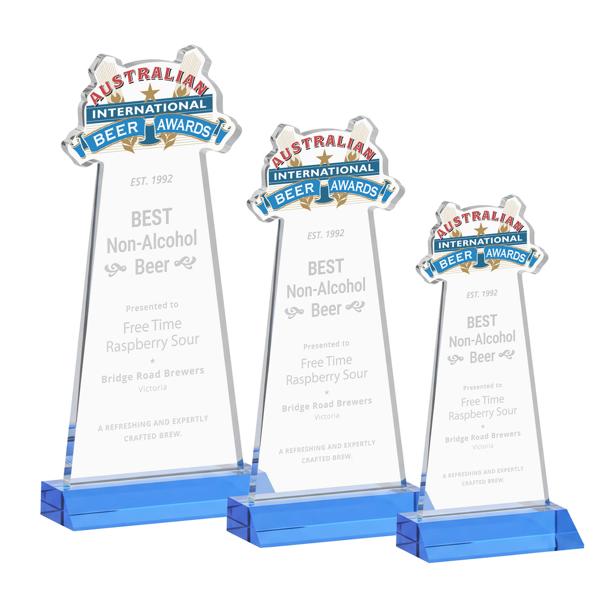 EdgeCraft Tapered Award on Mitered - Sky Blue (via Ocean)