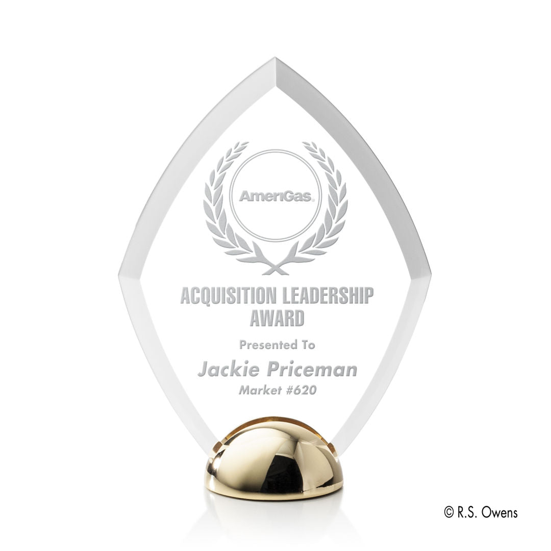 Diamond Hemisphere Award - Laser Engraved