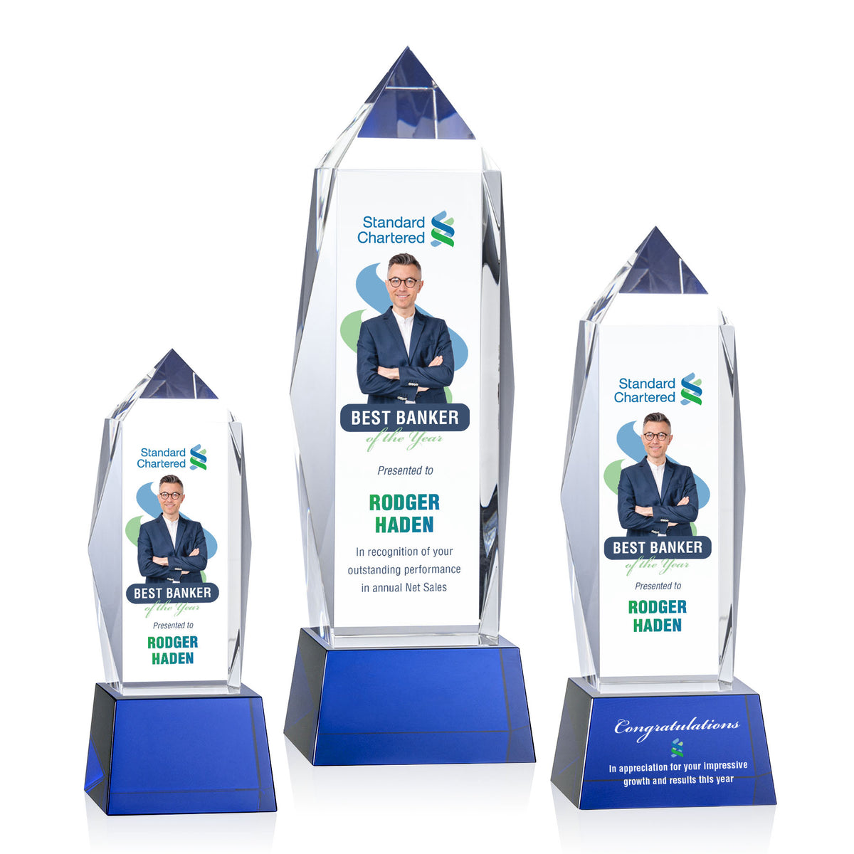 Bloomington VividPrint™ Award on Base - Blue