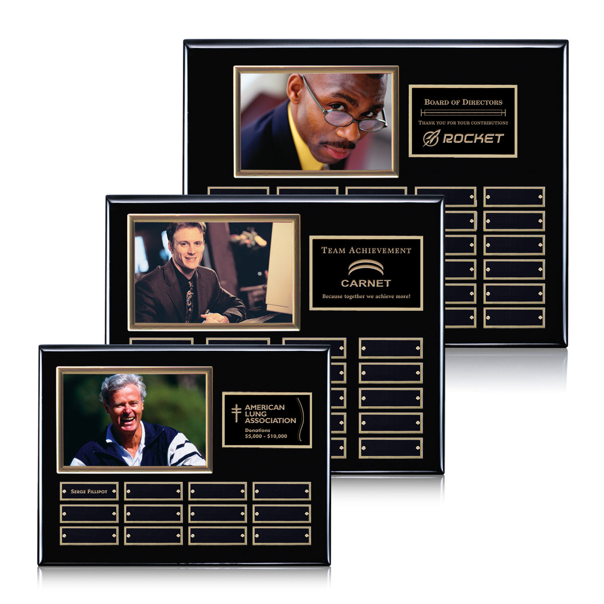 Photo (Horiz) P/Plaque - Black/Gold