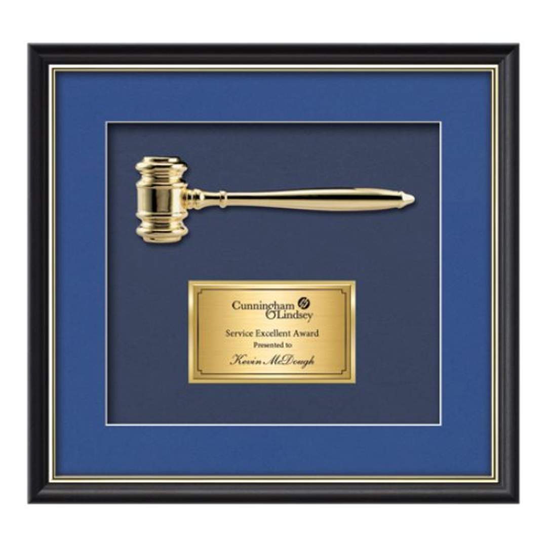 Baron Gavel Framed Award