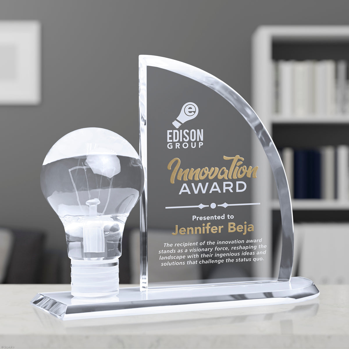 Edison Award 6-3/4" - Crystal D