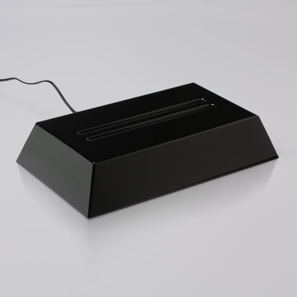 Elite Black Piano Finish Lighted Rectangle Base — Size Options