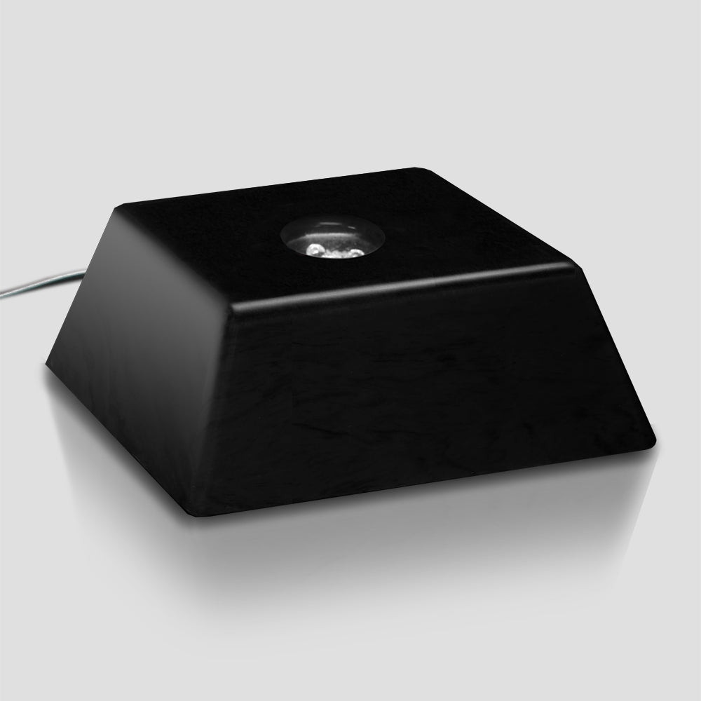 Elite Black Piano Finish Square Base 6-1/4" - Crystal D