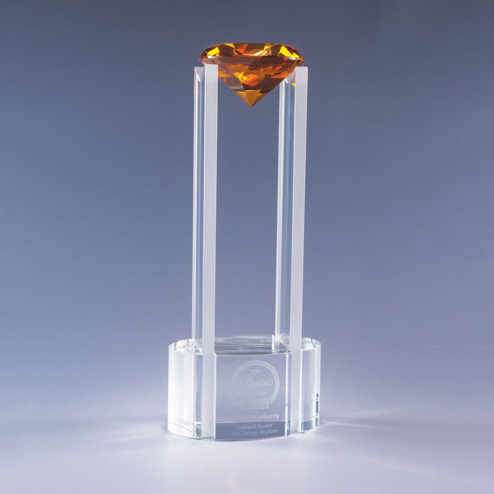 Sky Diamond 14"H × 5.5"W × 3.5"D Amber