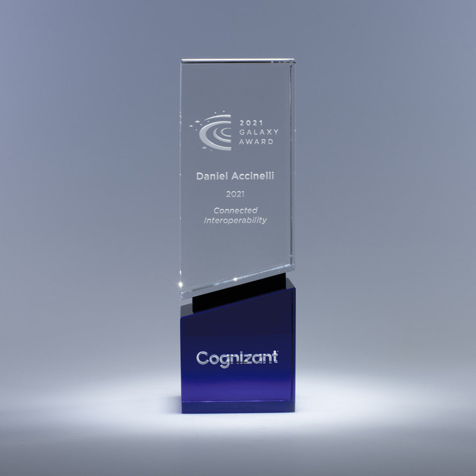 Steward Optic Crystal Award — 7"H x 2.75"W x 2.75"D