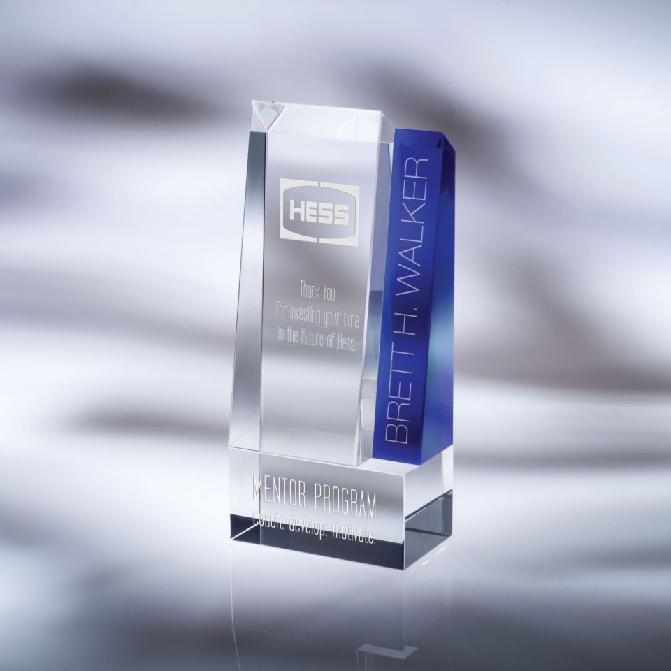 Metro Award 8"H x 3.5"W x 2"D Blue