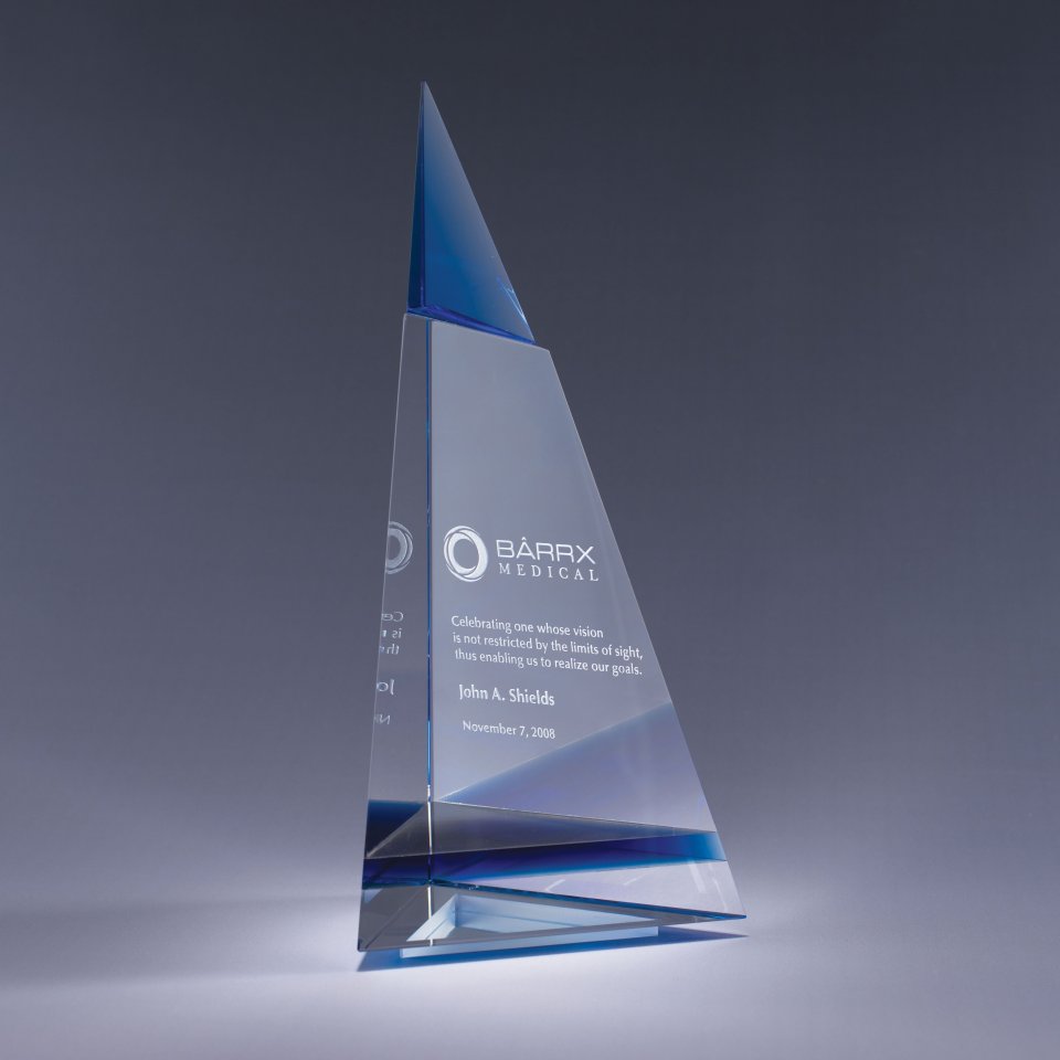 Indigo Peak Crystal Award — 11.25 Inches