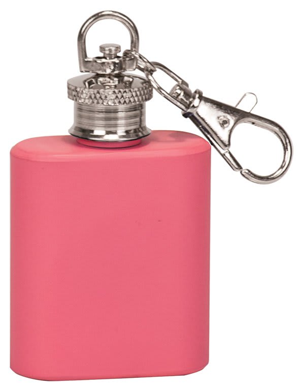 1 oz. Flask Keychain — Matte Pink