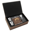 6 oz. Laserable Leatherette Flask Gift Set