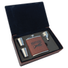 6 oz. Laserable Leatherette Flask Gift Set