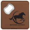 4" Square Leatherette Bottle Opener Coaster